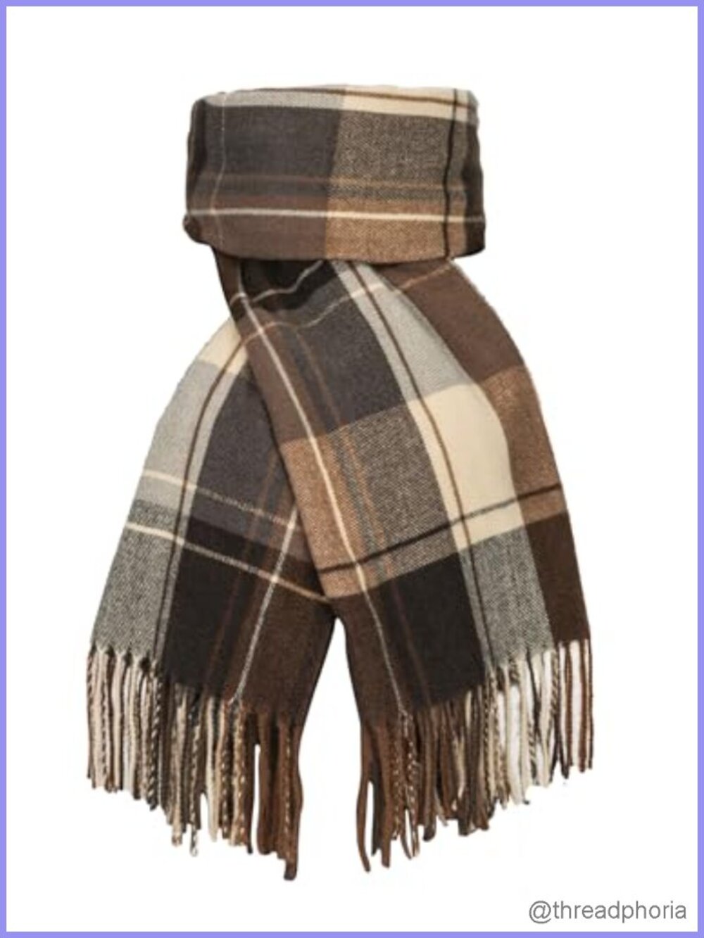 Vintage Plaid Scarf for Women Oversized Winter Shawls Wraps Blanket with Tassel